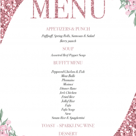 Party Menu Design