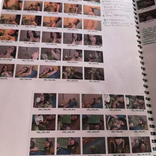 Photoshoot contact sheets